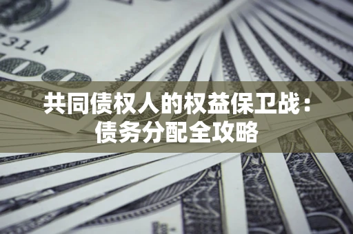 武汉共同债权人的权益保卫战：债务分配全攻略